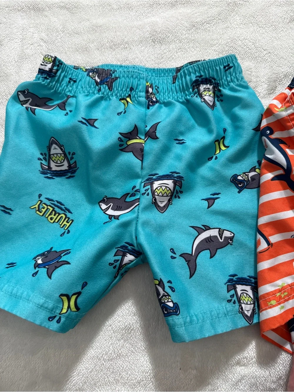 Toddler Boy Swim Trunk Bundle | Size 24M & 2T | Hurley & Wippette Sharks